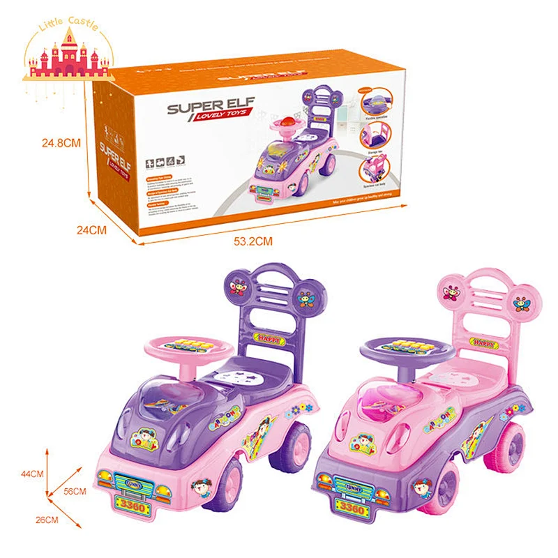 Lovely Pink Kids Push Sliding Plastic Ride On Swing Car Toy With Music SL16D095